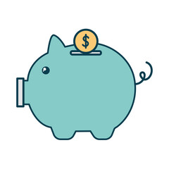 bank piggy on a white background