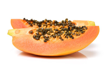 Papaya fruit isolated on a white background