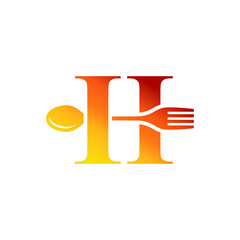 Letter H Fork Logo Design Vecktor Icon Graphic