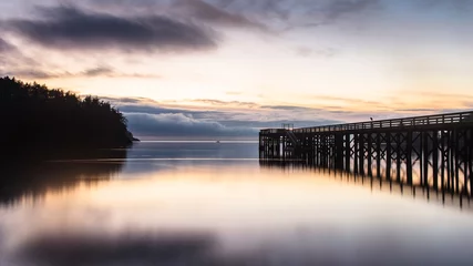 Fototapete Sonnenuntergang am Deception Pass, Oak Harbor, Washington © Arpad