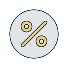 symbol of percentage on a gray bubble