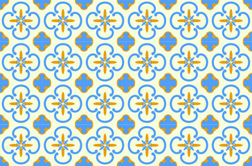 Traditional decorative tiles with classic decoration. Abstract background. Vector hand drawn illustration, signature tile, ceramic tile.