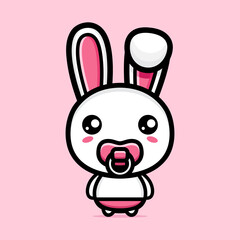 cartoon cute baby bunny vector design