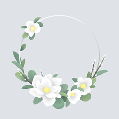 Naklejka na ściany i meble Spring floral frame