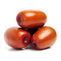 jujube or chinese date on white background