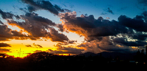sunset in the mountains