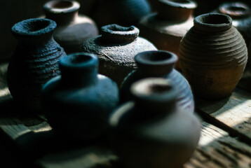 Miniature clay jars