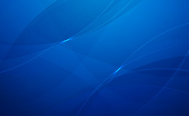 Abstract blue curve and light lines background vector illustration