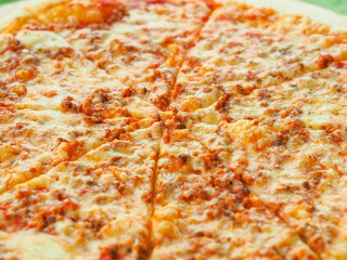 Appetizing pizza close up. Italian Cuisine