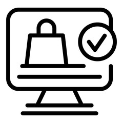 Shopping done icon. Outline shopping done vector icon for web design isolated on white background