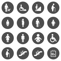 accessibility icon set public facilities icon set vector sign symbol
