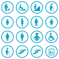 accessibility icon set public facilities icon set vector sign symbol