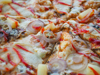 Appetizing pizza close up. Italian Cuisine