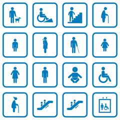 accessibility icon set public facilities icon set vector sign symbol