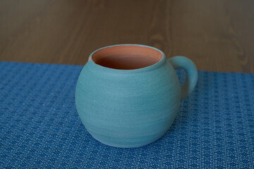 Ceramics, ceramic product mug with your own hands, made on a potter's wheel