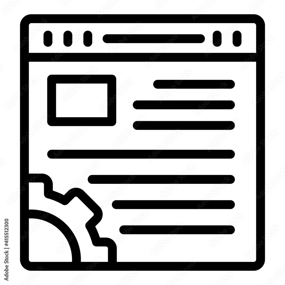 Poster project settings icon. outline project settings vector icon for web design isolated on white backgro
