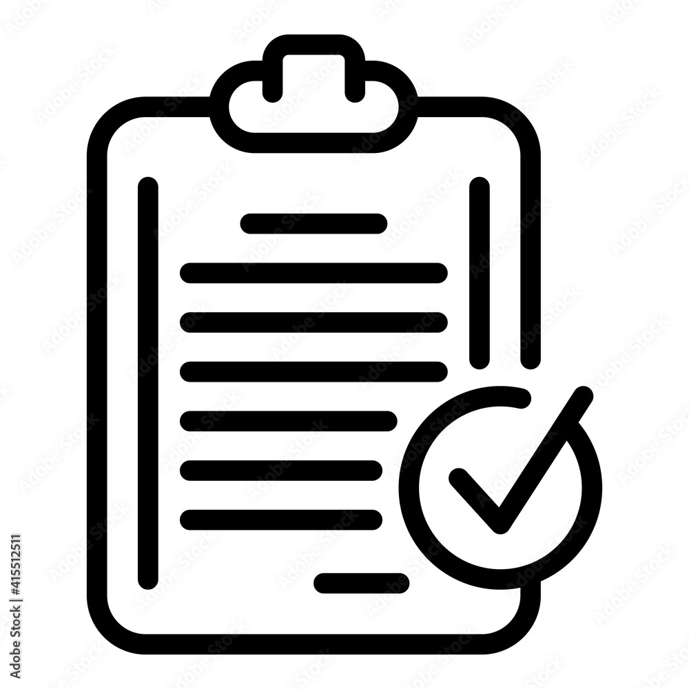 Poster checklist done icon. outline checklist done vector icon for web design isolated on white background
