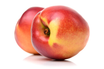 ripe ripe nectarine on white background