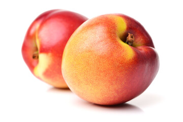 ripe ripe nectarine on white background