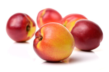 ripe ripe nectarine on white background