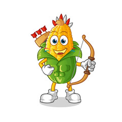 corn native american tribe character. cartoon mascot vector