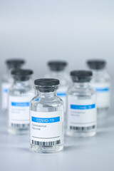 Coronavirus Vaccine bottle Corona Virus COVID-19 Covid vaccines syringe.
