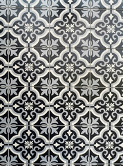 The classic black, gray and white ceramic tiles
