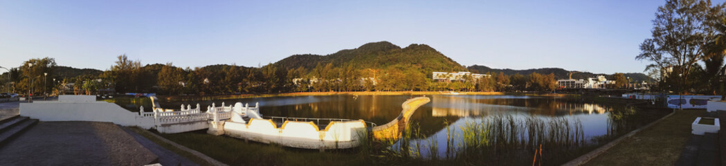 Fototapeta premium A lake in the park at Karon beach
