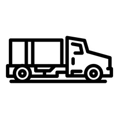 Airport service truck icon. Outline airport service truck vector icon for web design isolated on white background