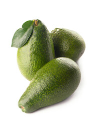 avocado, clipping path, isolated on white background full depth of field .