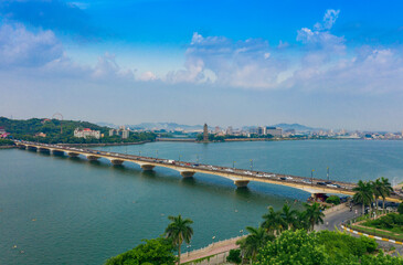 Fototapeta na wymiar Urban environment of Hanjiang Bridge in Chaozhou City, Guangdong Province, China