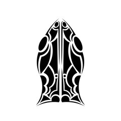 Polynesian style snake head tattoo. Isolated. Vector.