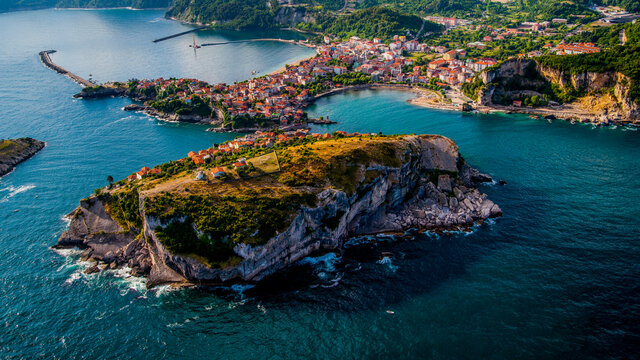 amasra is a holiday resort in Bartın province on the Black Sea coast. aerial view