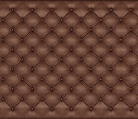 Seamless pattern of brown upholstery leather furniture. Digital texture.