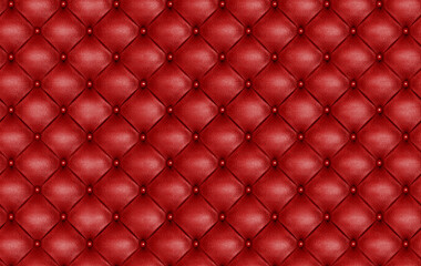 Seamless pattern of red upholstery leather furniture. 3 d illustration. Digital texture.