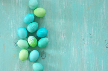 Light blue and green Easter eggs