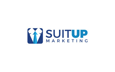 Marketing logo in the form of a suit with a tie resembling an arrow up 