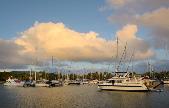 Boats At The Docks At The Virgin Gorda Yacht Harbour, Spanish Town, Virgin Gorda, British Virgin Islands