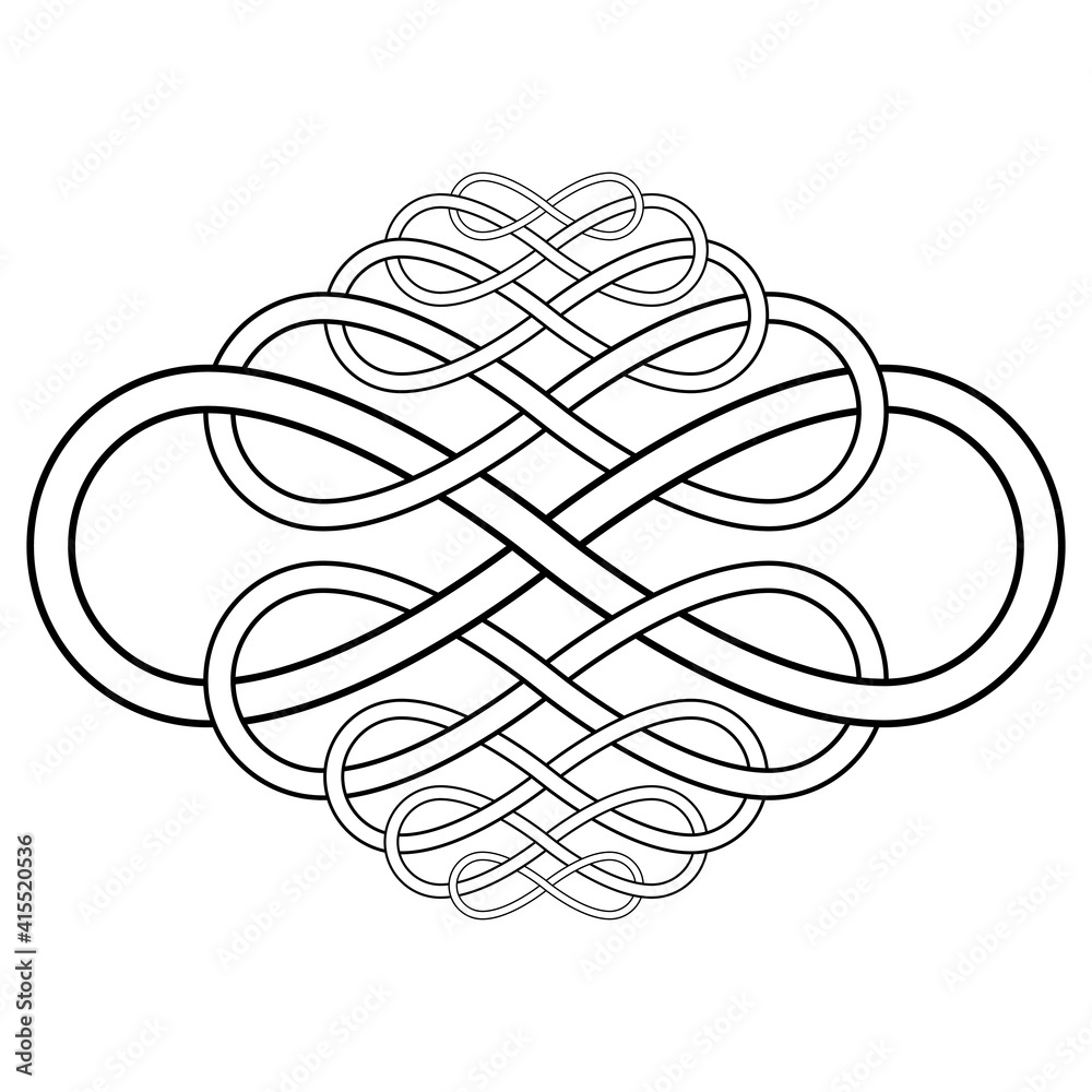 Poster calligraphy knot pattern from the infinity symbol vector calligraphy knot infinity sign