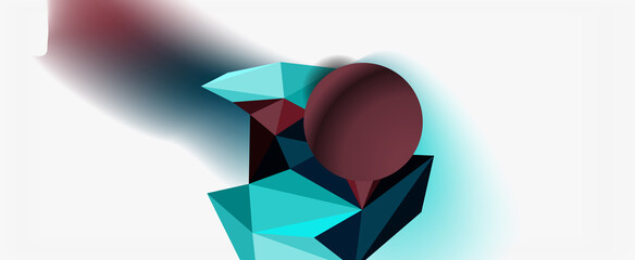 Trendy 3d geometric composition, design template for business or technology presentation, internet poster or web brochure cover