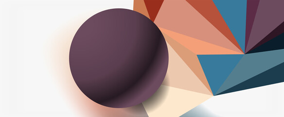 Obraz premium Trendy 3d geometric composition, design template for business or technology presentation, internet poster or web brochure cover