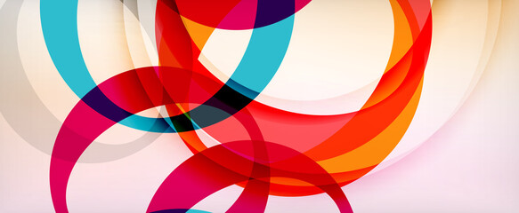 Ring geometric shapes, o letter repetition wallpaper. Abstract background for business or technology presentations, internet posters or web brochure covers