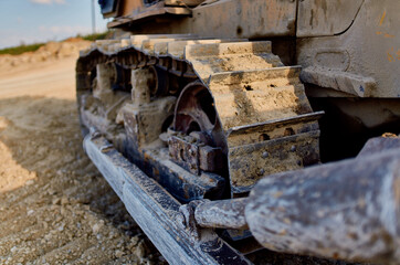excavator excavates the ground gravel industrial machine sand limestone