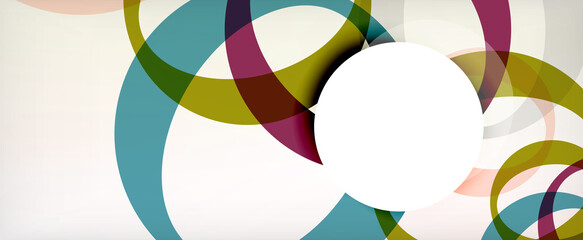 Fototapeta premium Ring geometric shapes, o letter repetition wallpaper. Abstract background for business or technology presentations, internet posters or web brochure covers