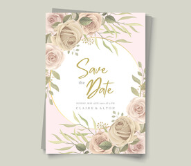 Soft floral wedding invitation template