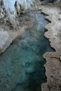 Clear Pool Of Water In The Big Room, Carlsbad Caverns National Park, New Mexico, USA