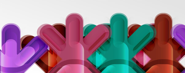 Abstract glossy crosses background for business or technology presentations, internet posters or web brochure covers