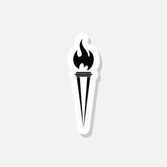 Torch sticker icon isolated on white background