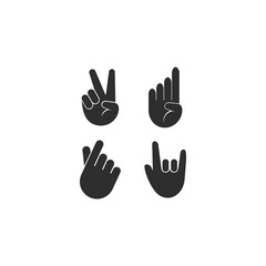 Fototapeta premium Hand gesture icon logo simple template