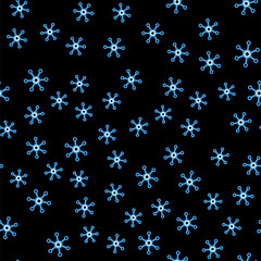 Line Network icon isolated seamless pattern on black background. Global network connection. Global technology or social network. Connecting dots and lines. Vector.
